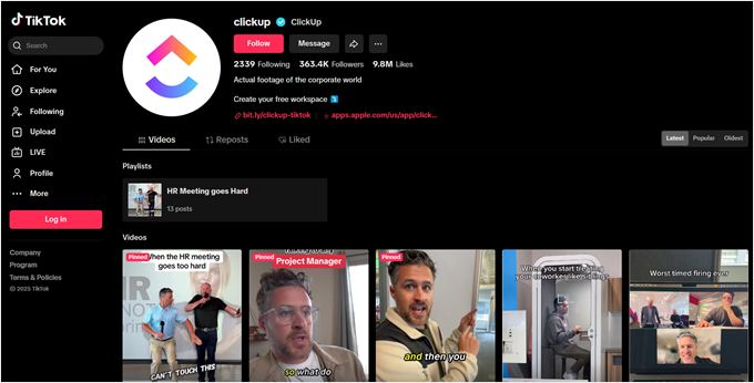 ClickUp's TikTok