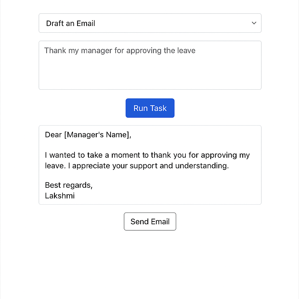 Drafting an email