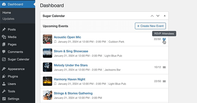 Sugar Calendar Dashboard widget Sugar Calendar Dashboard widget