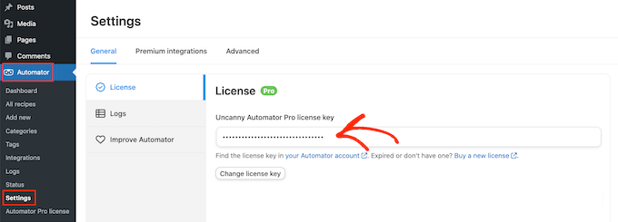 How to add a license to Uncanny Automator