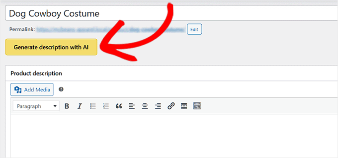 Click the Generate description with AI button