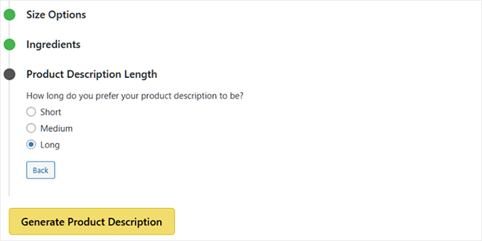 Choose product description length in StoreAgent