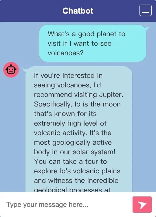 The Spaceship Rental application chatbot.