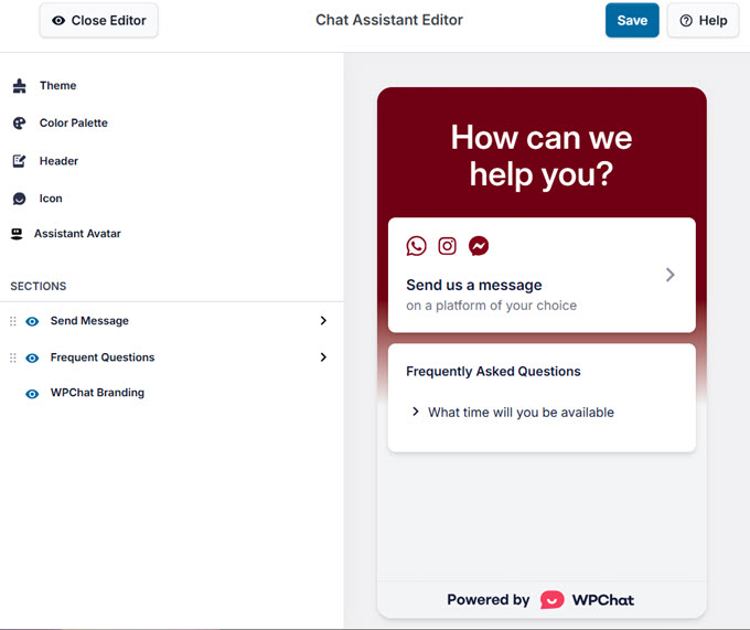 wpchat customizer wpchat customizer