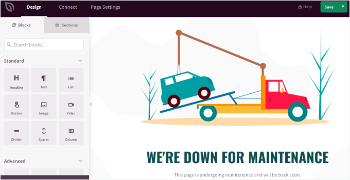 Edit your maintenance mode page Edit your maintenance mode page
