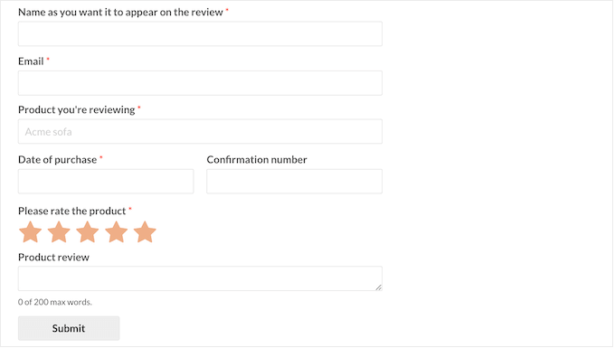 WP Forms testimonial template WP Forms testimonial template