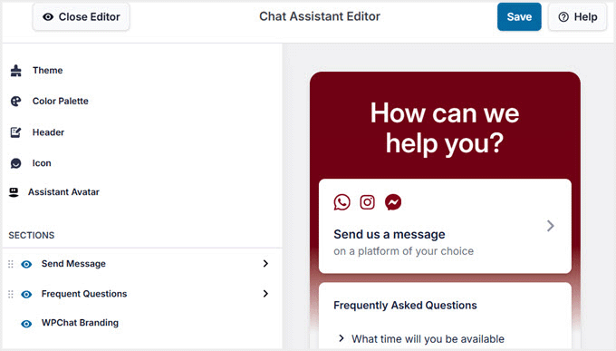 Customize chat widget in WPChat Customize chat widget in WPChat