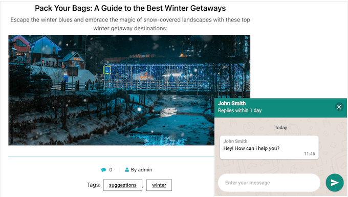 An example of a WhatsApp chat widget, created using Buttonizer An example of a WhatsApp chat widget, created using Buttonizer