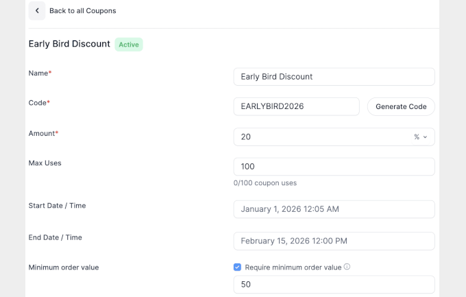 Formidable Forms coupon entry Formidable Forms coupon entry