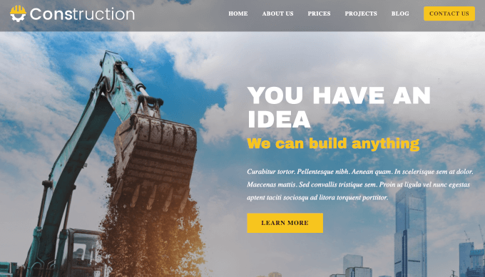 OceanWP's construction theme