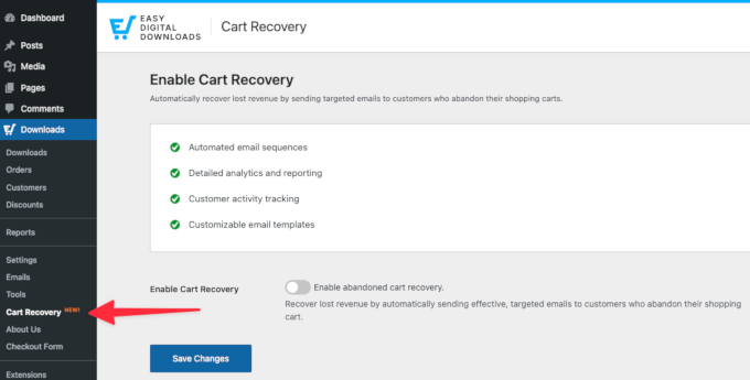 Cart recovery feature in EDD Cart recovery feature in EDD