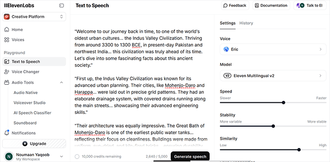 ElevenLabs text to speech