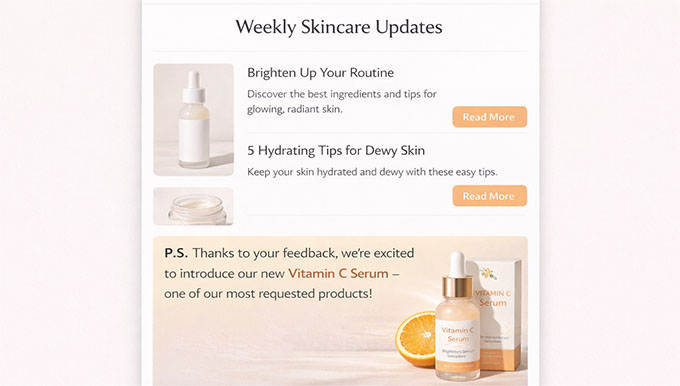 Inform customers that you implemented their feedback