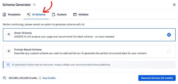 AI schema generator