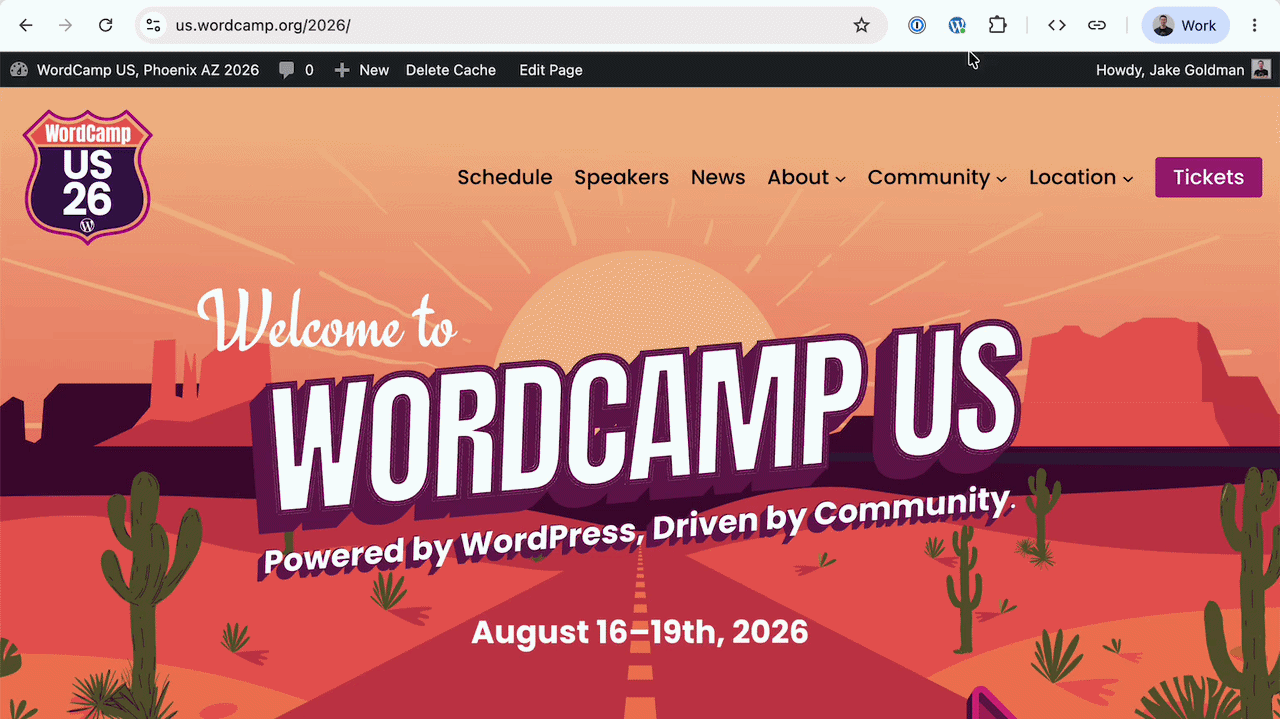 Hide and show the WordPress admin bar from the new extension menu.