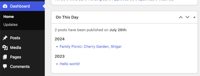 New 'On This Day' widget New'On This Day' widget