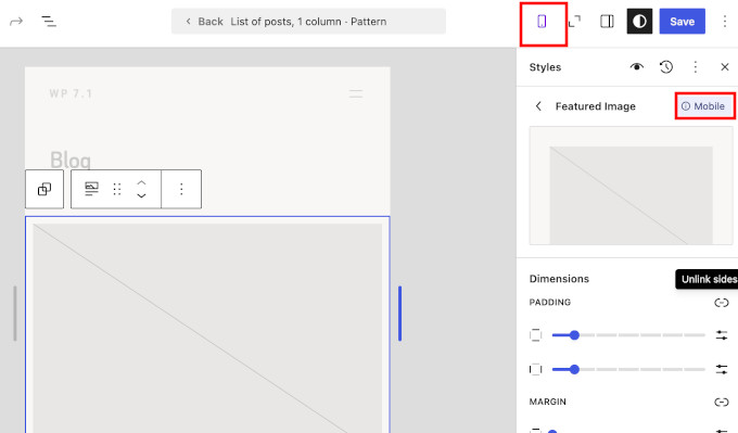 Responsive design and device indicators in site editor Responsive design and device indicators in site editor
