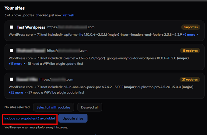 include core updates WordPress core updates with wpvibe